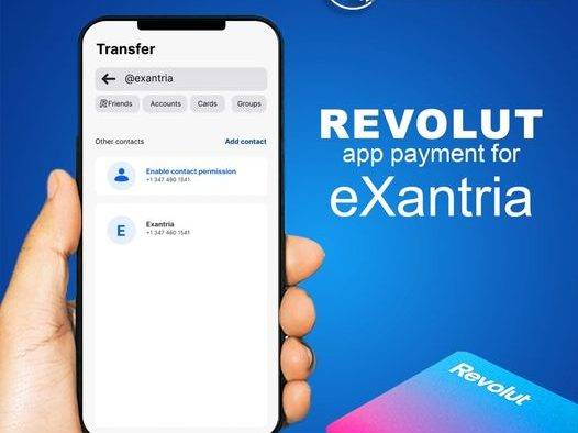 Revolut app payment for exantria