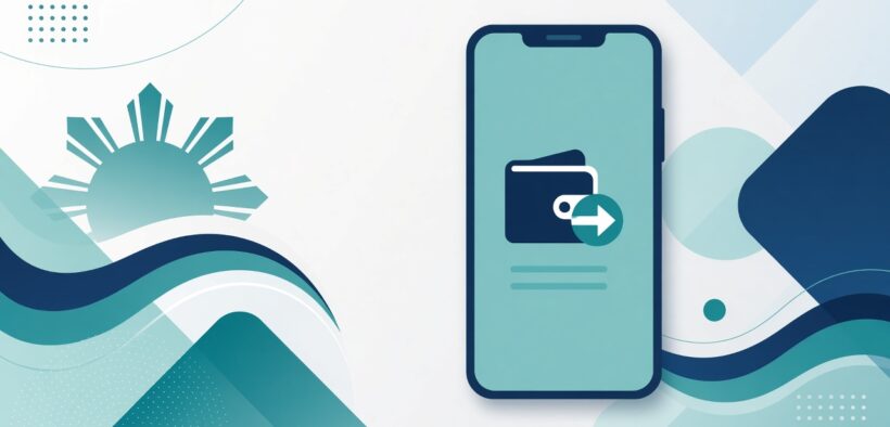 Abstract illustration of mobile wallet transfer for Philippine creator payouts