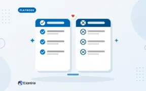 Flat illustration of two side-by-side panels, one with blue check marks for dos and one with dark cross marks for don'ts of influencer marketing.