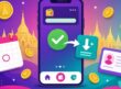 Illustration of a phone wallet app receiving a monthly creator payout